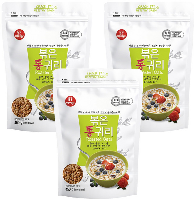 두보식품 볶은 통귀리, 3개, 450g