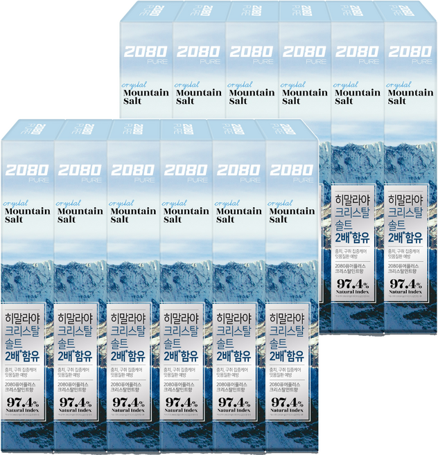 2080 크리스탈 마운틴 솔트 퓨어 플러스 치약, 150g, 12개