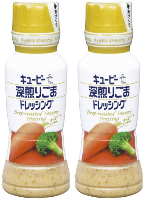 kewpie QP 深煎胡麻醬 日本原裝進口 烘烤芝麻 濃郁香氣 清爽滑順 微酸香甜, 180g, 2瓶