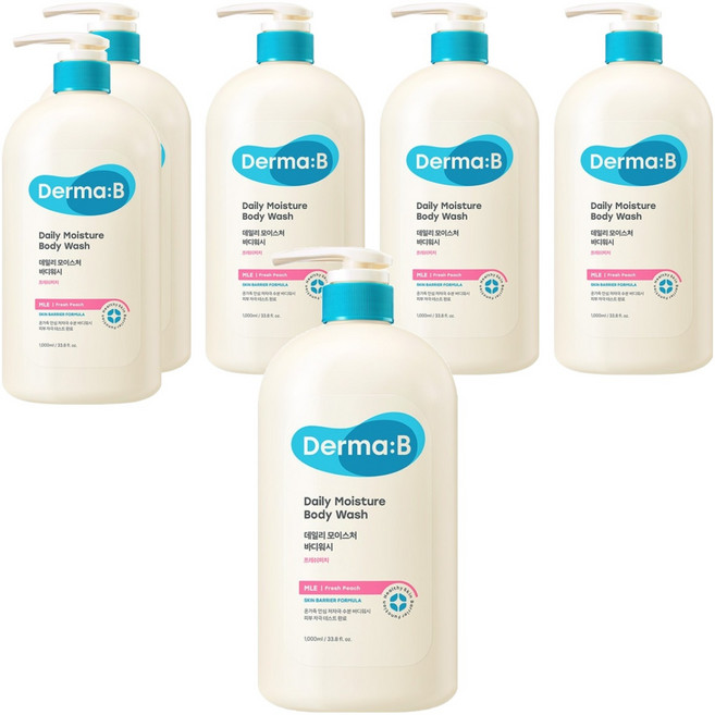 더마비 데일리 모이스처 바디워시 프레쉬 피치향, 1L, 6개