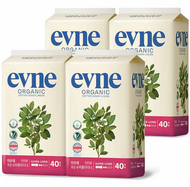 이브네 유순 팬티라이너, 슈퍼롱, 40개입, 4개