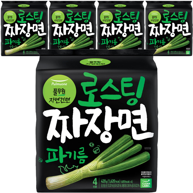 풀무원 로스팅 짜장 파기름 라면 105g, 20개