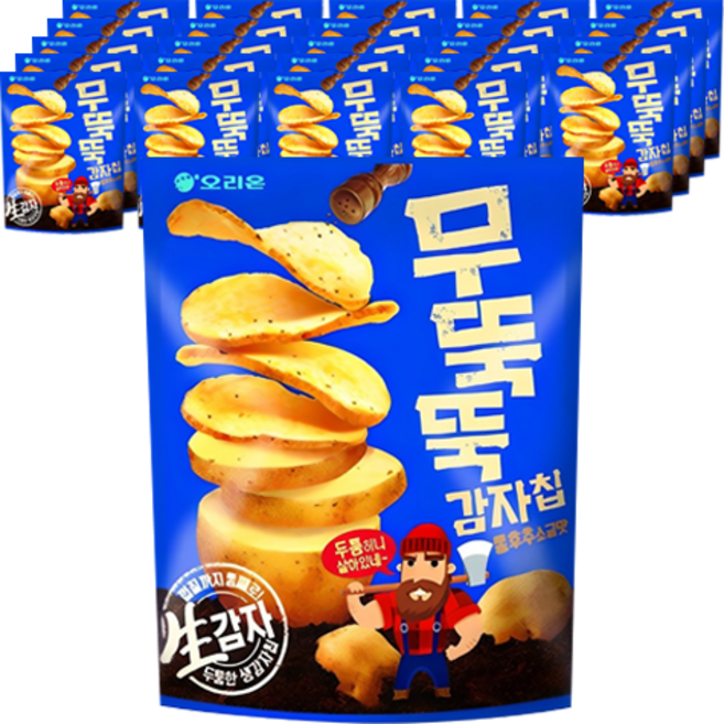 오리온 무뚝뚝감자칩 통후추 소금맛, 60g, 25개