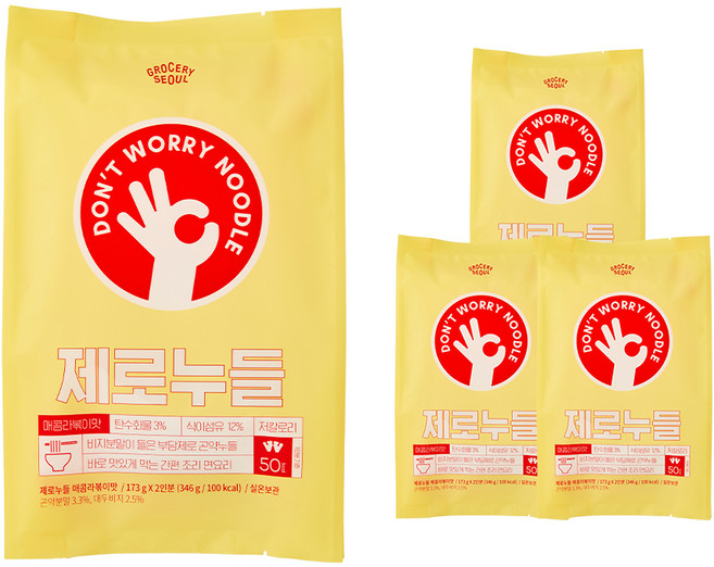 그로서리서울 제로누들 매콤라볶이, 346g, 4개