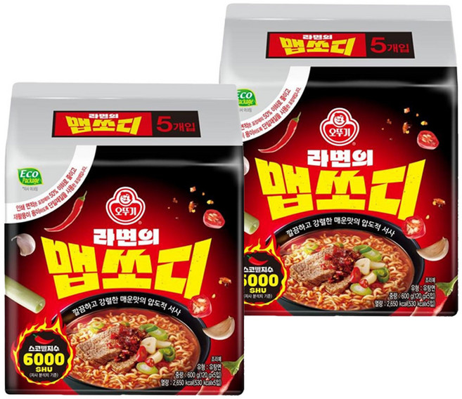 오뚜기 라면의 맵쏘디 120g, 10개