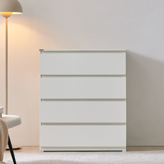 동서가구 팬타 속 깊은 광폭 서랍장 방문설치, 화이트, 4단
