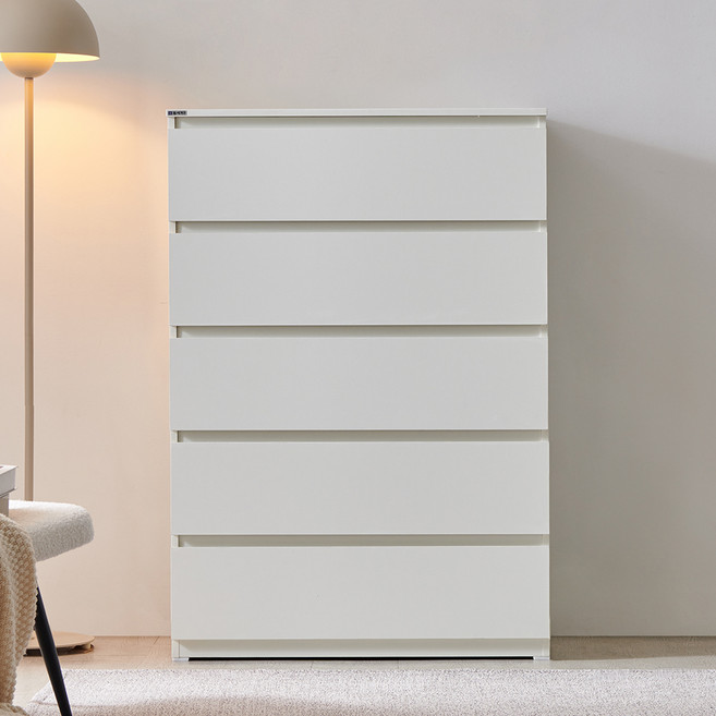 동서가구 팬타 서랍장 방문설치, 화이트, 5단