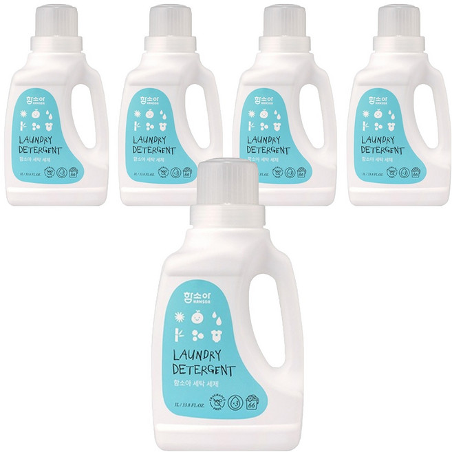함소아 유아용 고농축 세탁세제, 5개, 1L