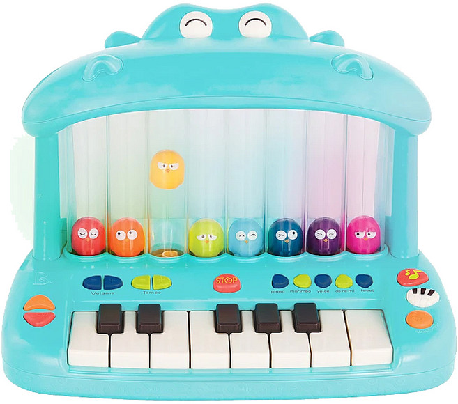 B.toys 噴氣河馬彈鋼琴 BX2297Z, 藍色, 1個