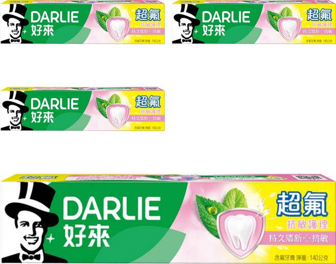DARLIE 好來 超氟抗敏護理牙膏, 140g, 1條, 4條
