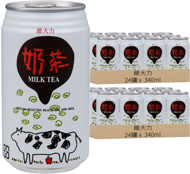 維大力 奶茶, 2箱, 24個裝, 340ml