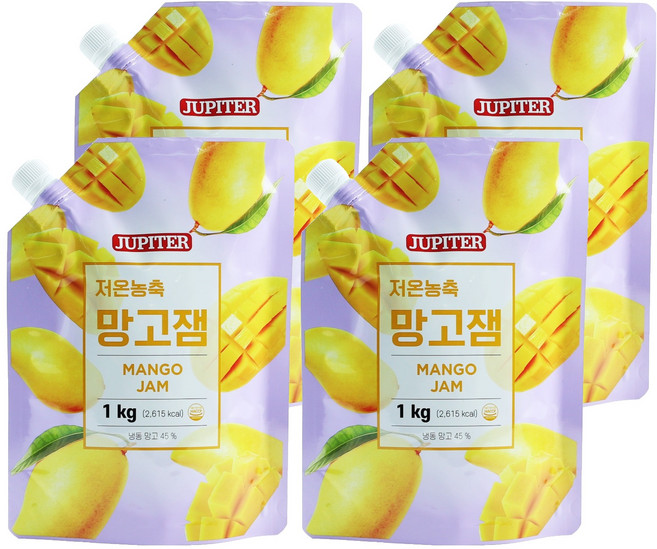 저온농축 망고잼, 1kg, 4개