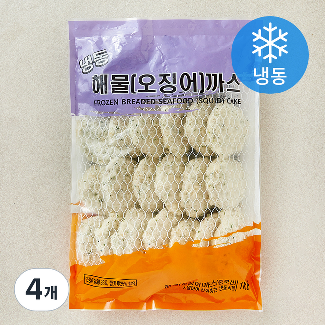 해물 오징어 까스 (냉동), 1kg, 4개