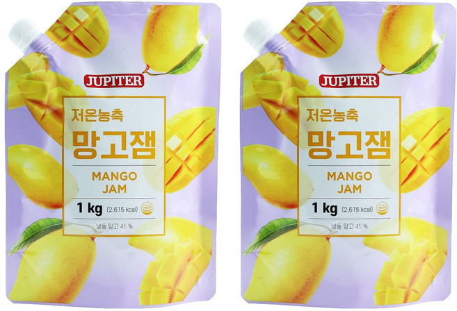 저온농축 망고잼, 1kg, 2개