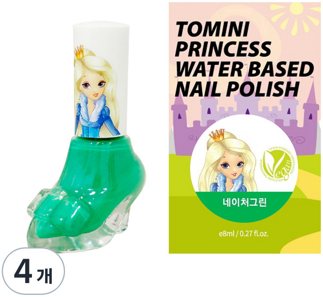 투미니 프린세스 수성 매니큐어, 네이쳐그린, 4개
