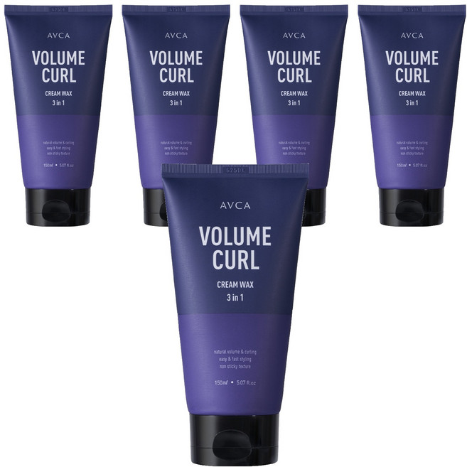 아브카 3 in 1 볼륨 앤 컬크림 왁스, 150ml, 5개