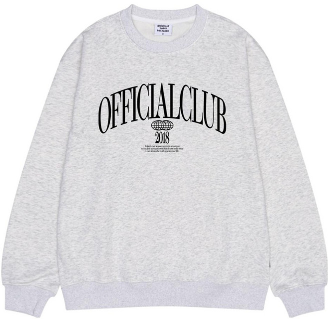 오티디 프리미엄 텐타덤블 기모 오버핏 오피셜클럽 보온 맨투맨 OT31016