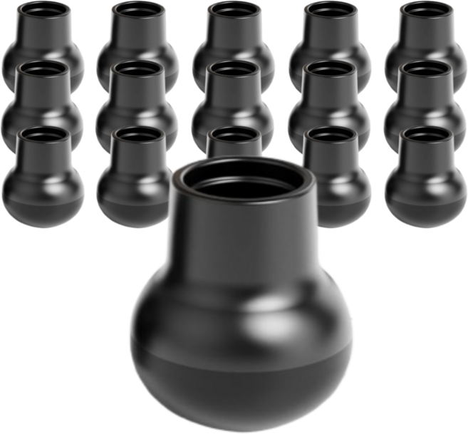 써뉴즈 미끄럼방지 실리콘 가구발 커버 원형, 블랙, 16개