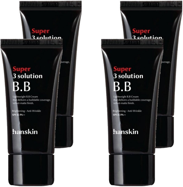 한스킨 수퍼 쓰리 솔루션 비비크림 SPF35 PA++, 베이지, 30ml, 4개
