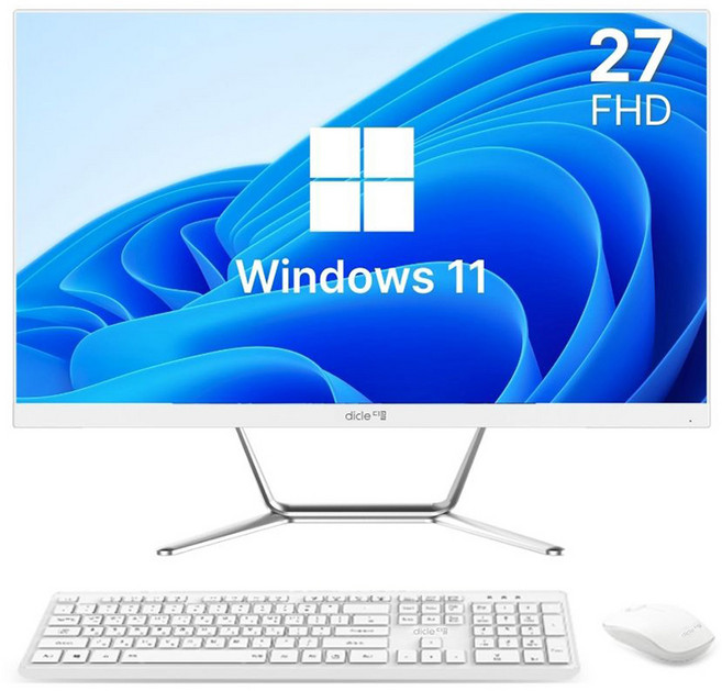 디클 2022 올인원 PC 셀러론 인텔 11세대, 화이트, A27N, 128GB, 8GB, WIN11 Home