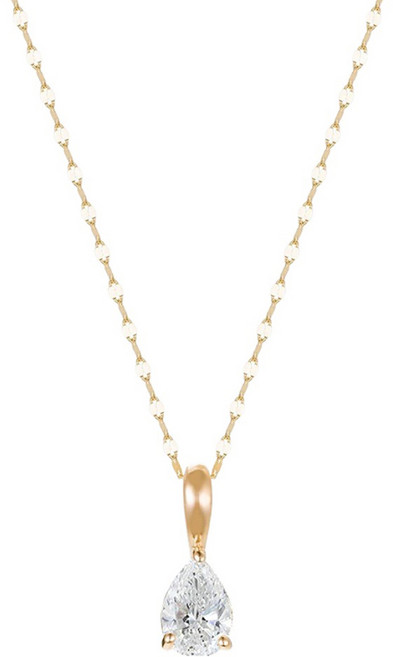 SEMI JEWELRY 女款18K鍊 Essential Pear形模擬鑽石鍍金墜飾項鍊