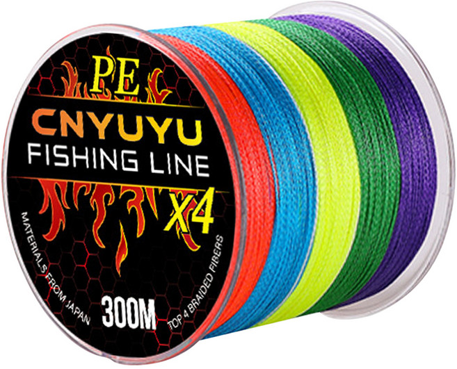 CNYUYU FISHING LINE PE線 X4 8, 1捲, 彩色