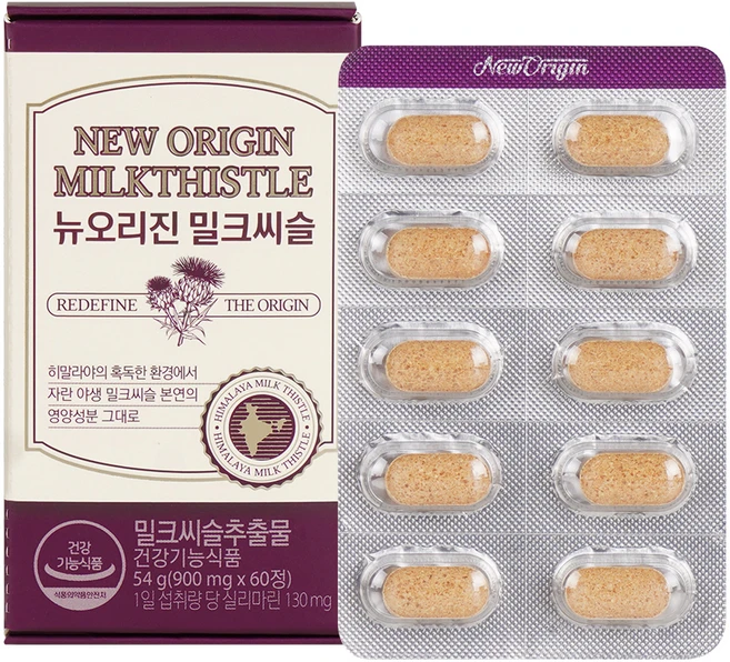 유한건강생활 뉴오리진 밀크씨슬 54g, 60정, 1개 - 쿠팡