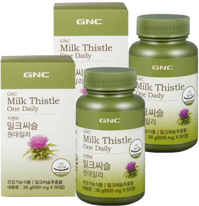 GNC 밀크씨슬 원데일리, 60정, 2개