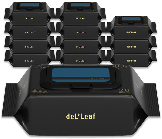 델리프 도톰 엠보싱 넘버 에잇 블루 저자극 아기물티슈 휴대용 캡형, 83g, 20매, 12개