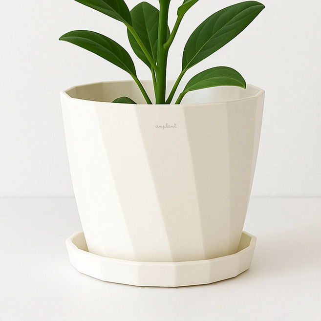 앙플랜트 파스텔 가드닝 화분, 화이트, 1개
