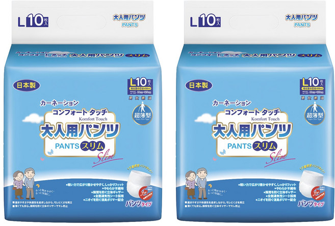 康乃馨 健護成人平口褲, L, 10片, 2包