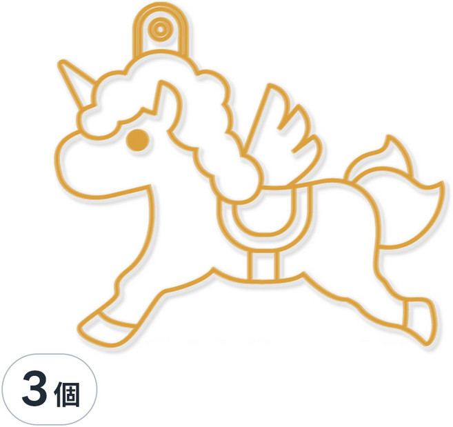 AMOS 阿摩司 壓克力模型版 小, 獨角獸 透明色, 3個