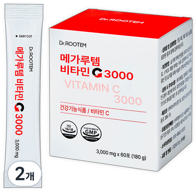 닥터루템 정품 메가루템 비타민C 3000, 2개, 60회분