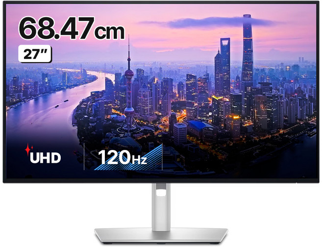 델 4K UHD IPS 피벗 120Hz 울트라샤프 모니터 Black, 68.47cm, U2725QE