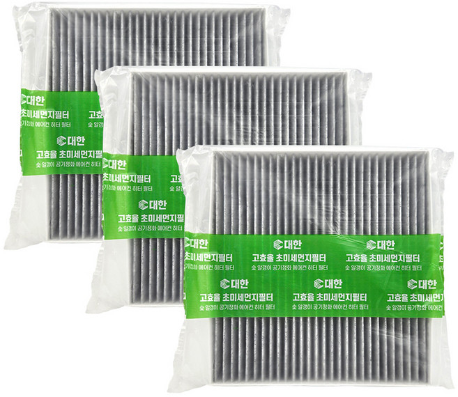 대한카필터 프리미엄 숯 활성탄 에어컨필터 호환형, AT118, 3개