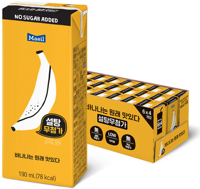 매일유업 바나나는 원래 맛있다 우유, 190ml, 24개