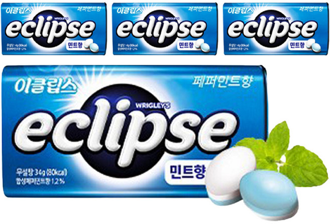 이클립스 페퍼민트향 캔디, 34g, 4개