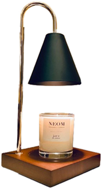 原木融蠟燈 定時 + 調光款 霧面黑胡桃木 15 x 15 x 38cm, 黑色