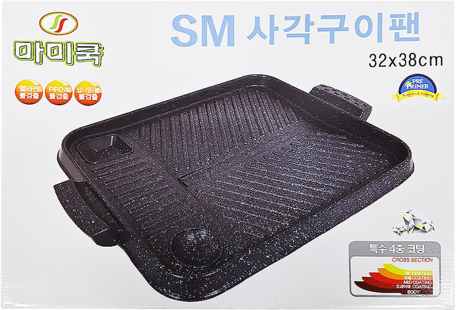 MAMICOOK 韓國不沾無油煙排油烤盤 SM-2 32x38cm, 38cm, 1盒