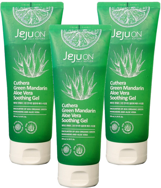 제주온 큐테라 풋귤 알로에베라 수딩젤, 200ml, 3개