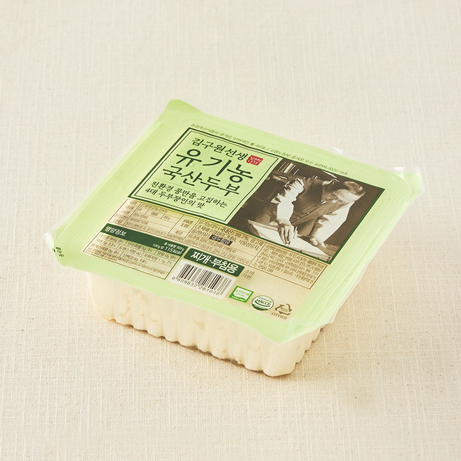 김구원선생 유기가공식품 인증 국산 두부, 300g, 1개