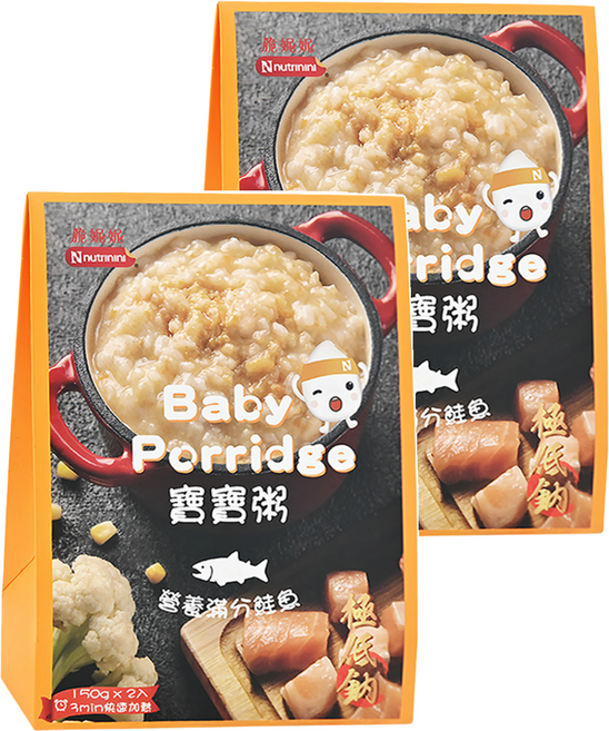 Nnutrinini 脆妮妮 寶寶粥 營養滿分鮭魚, 300g, 2盒