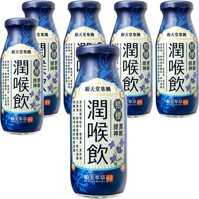 順天本草 潤喉飲, 200ml, 6瓶
