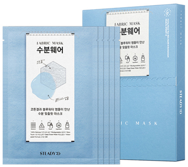 스테디 수분웨어 코튼겔 패브릭 마스크 27ml, 1개입, 5개
