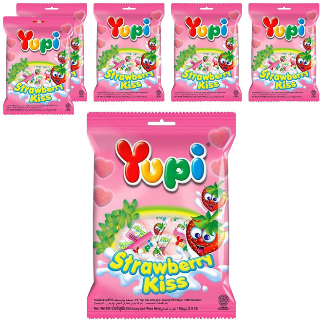 Yupi 草莓之吻造型軟糖, 110g, 6袋