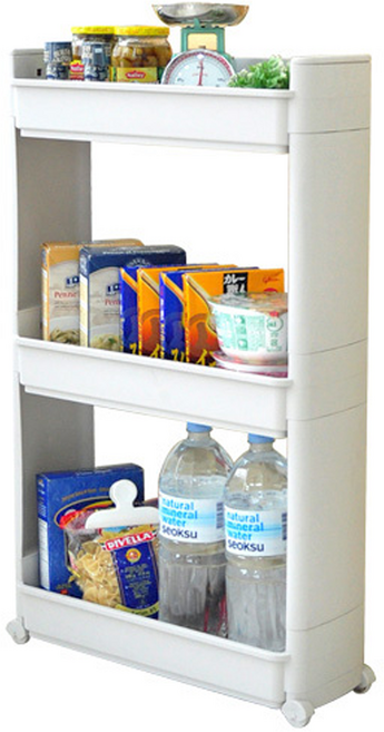 Changsin Living 昌信生活 三層可移動置物架 細縫收納, 灰色