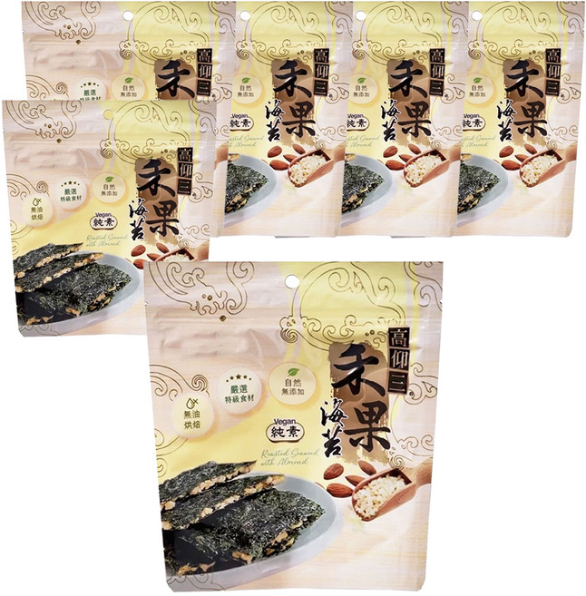 高仰三 禾果海苔 杏仁, 75g, 6包