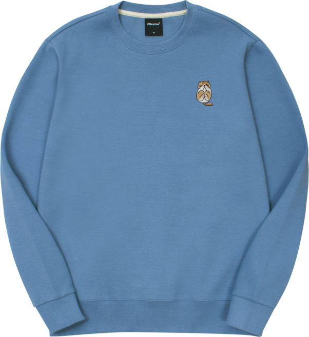 옥스타 남녀공용 부끄냥 자수 특양면 맨투맨 4SSP026