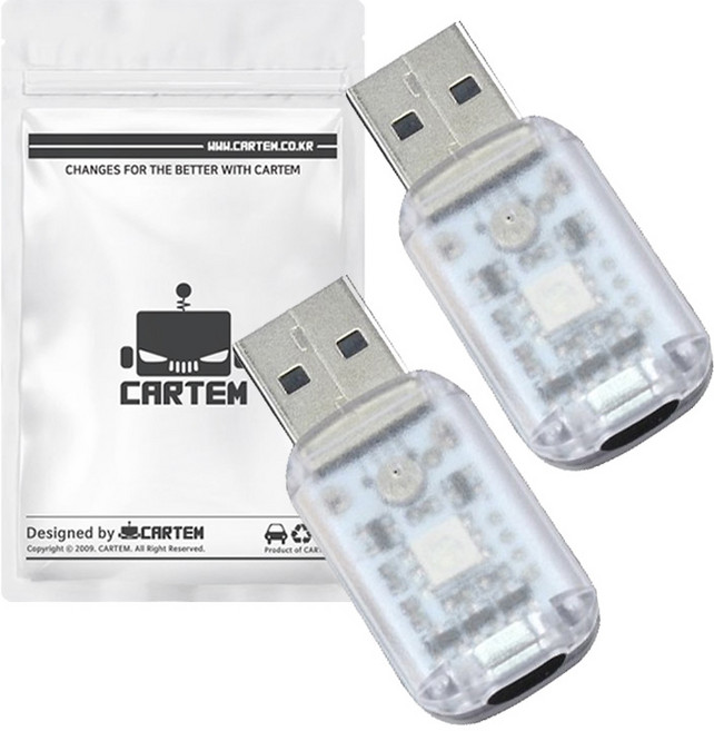 카템 레인보우 라이팅 USB 무드등 CT182, 혼합색상, 2개