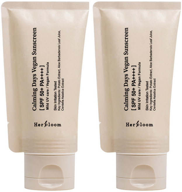 [비건뷰티] 허블룸 카밍 데이즈 선스크린 SPF50+ PA++++, 50ml, 2개